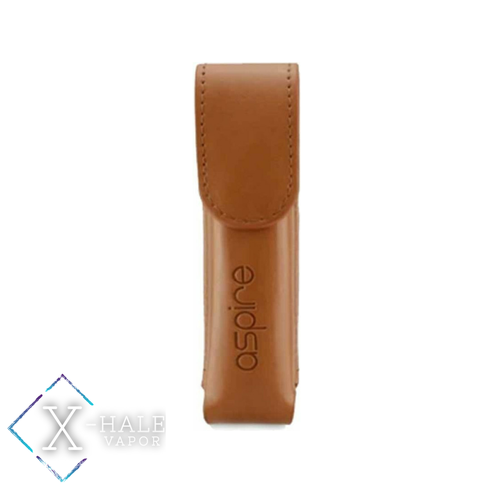Καφέ δερμάτινη θήκη της Aspire για μικρά pod.