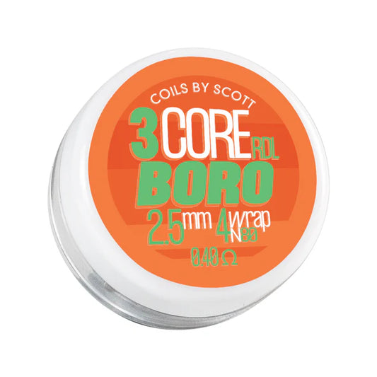 Coils by scott επισκευάσιμες ανταλλακτικές αντιστάσεις 3 core alien boro 2.5mm 4 περιέλξεις ni80 σύρμα 0.40 ohm πορτοκαλί συσκευασία