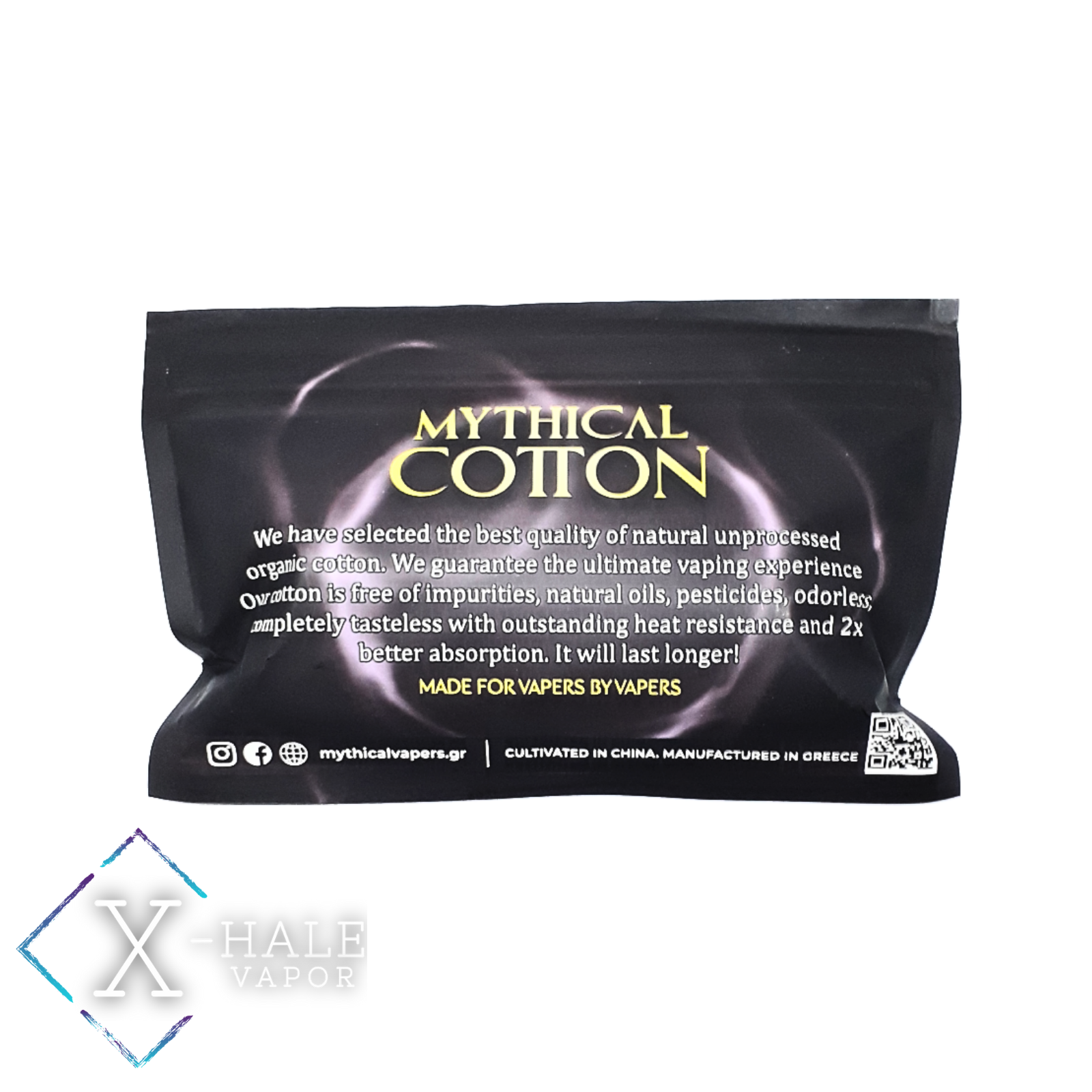 Οργανικό βαμβάκι ατμίσματος 10γρ. Mythical Cotton από τους Mythical Vapers πίσω όψη